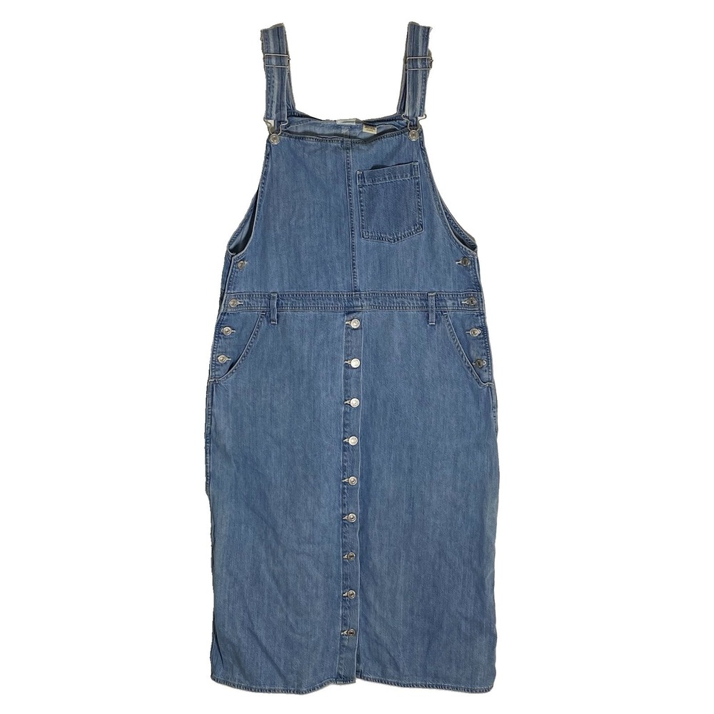 Levis Two Horse Overall Dress Womens XL Blue Denim Jean Jumper Classic Western